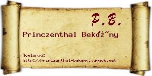 Princzenthal Bekény névjegykártya